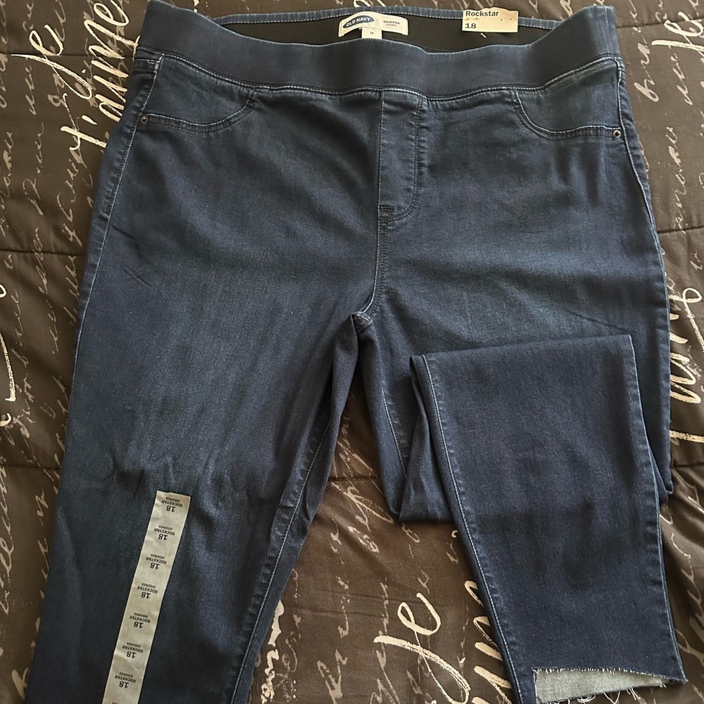 Old Navy Rockstar Blue Jeggings.